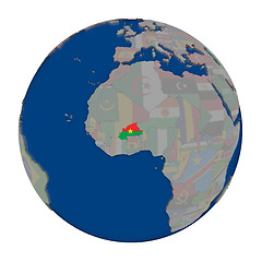 Image showing Burkina Faso on political globe