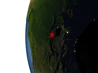 Image showing Sunset over Rwanda from space