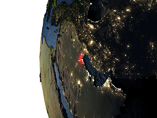 Image showing Sunset over Kuwait from space