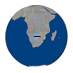 Image showing Botswana on political globe