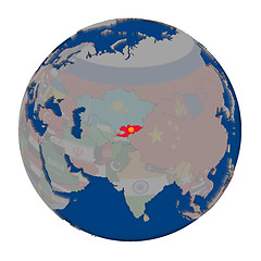 Image showing Kyrgyzstan on political globe