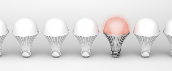 Image showing Unique glowing light bulb