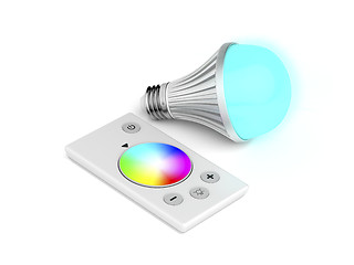 Image showing Remote control and LED bulb