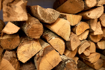 Image showing close up of firewood