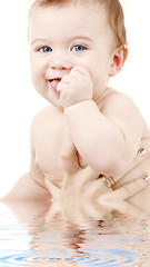 Image showing clean baby boy in water