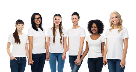 Image showing international group of happy smiling women