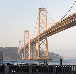 Image showing Square Composition Bay Bridge San Francisco California Transport