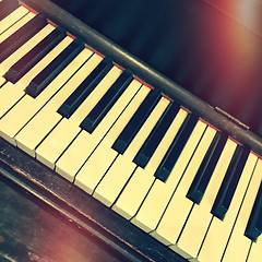 Image showing Piano keys in retro light