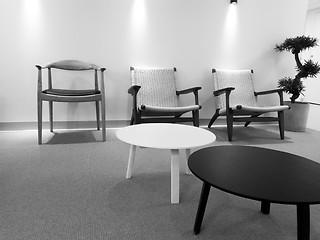 Image showing Black and white lobby interior