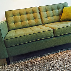 Image showing Retro style elegant green sofa