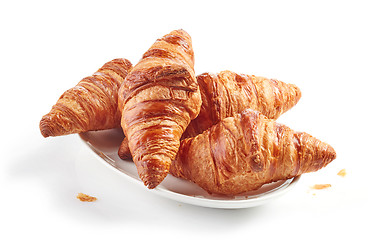 Image showing croissants on white plate