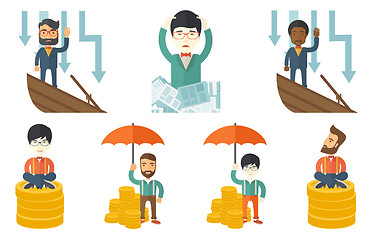 Image showing Vector set of illustrations with business people.