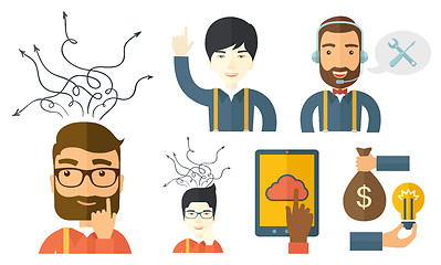 Image showing Vector set of illustrations with business people.