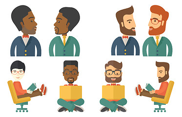 Image showing Vector set of illustrations with business people.