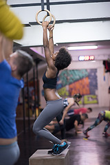 Image showing black woman doing dipping exercise