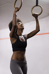 Image showing black woman doing dipping exercise