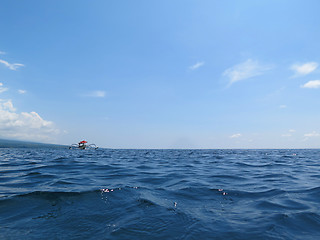 Image showing Traditional fishing boats floating on the sea Bali, Indonesia