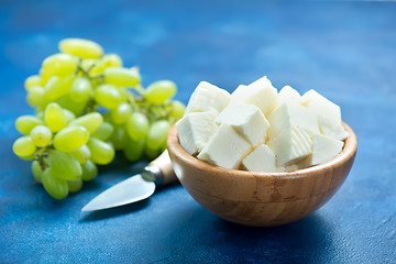 Image showing cheese with grape