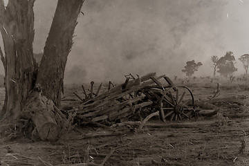 Image showing old photo of wagon