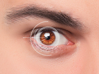 Image showing The conceptual image of digital eye of a young man