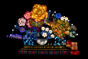 Image showing Chinese Lanterns lit