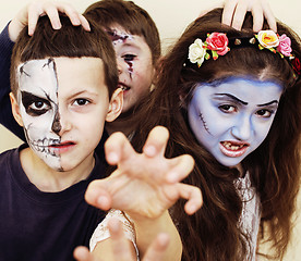 Image showing zombie apocalypse kids concept. Birthday party celebration facep