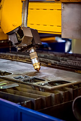 Image showing CNC Laser plasma cutting of metal, modern industrial technology.