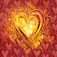 Image showing heart on fire