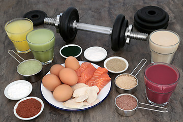 Image showing Weight Training Equipment and Food Supplements