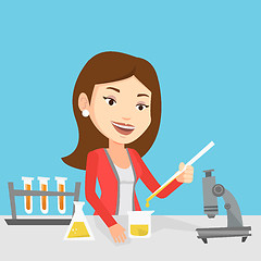 Image showing Student working at laboratory class.