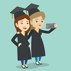 Image showing Graduates making selfie vector illustration.