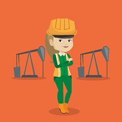 Image showing Cnfident oil worker vector illustration.