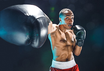 Image showing Afro american male boxer.