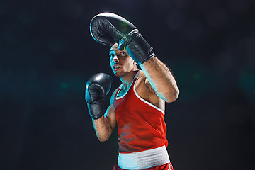 Image showing Afro american male boxer.