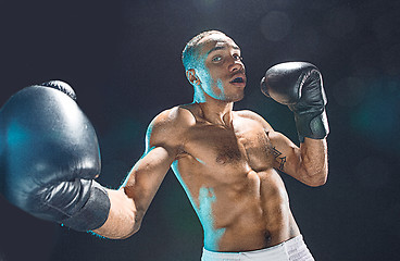 Image showing Afro american male boxer.