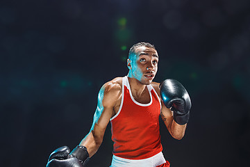 Image showing Afro american male boxer.