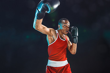 Image showing Afro american male boxer.