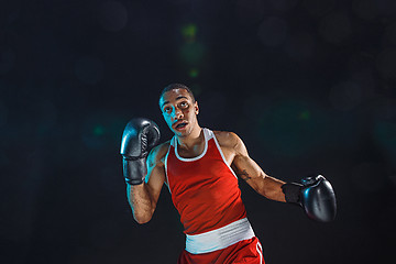 Image showing Afro american male boxer.