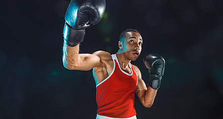 Image showing Afro american male boxer.