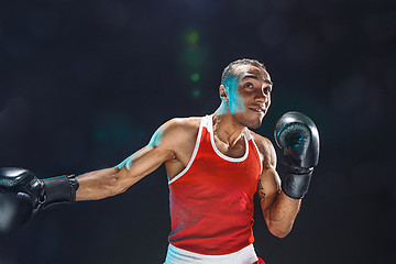 Image showing Afro american male boxer.