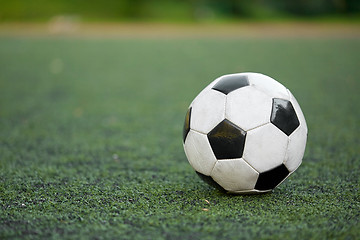 Image showing soccer ball on football field