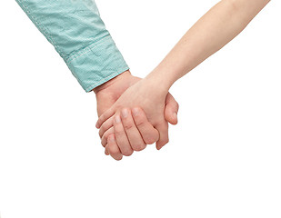 Image showing happy father and child holding hands