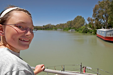 Image showing girl on boat