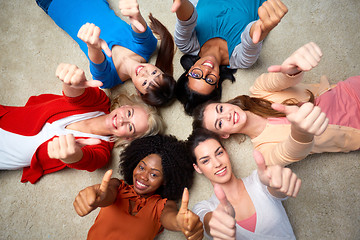 Image showing international group of women showing thumbs up