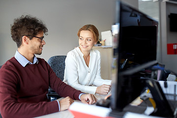 Image showing happy business team working at office