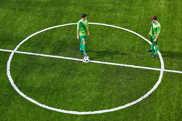 Image showing Thq legs of soccer football player