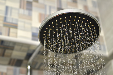 Image showing Shower head with dropping water