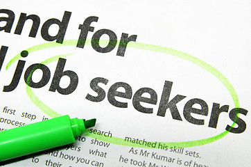 Image showing Job seeker circled by green marker