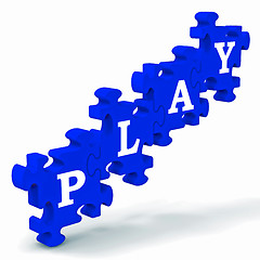 Image showing Play Puzzle Shows Kindergarten Playtime