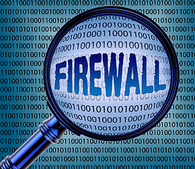 Image showing Computer Firewall Indicates No Access And Bytes